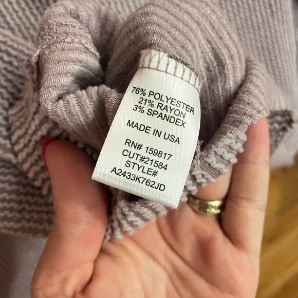 Altar'd State Waffle Knit Long sleeve cropped Top Pink XXL - Picture 5 of 5